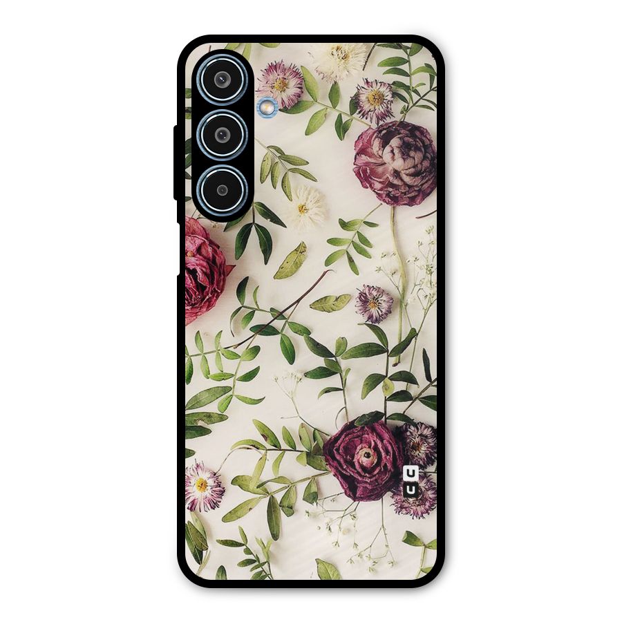 Vintage Rust Floral Metal Back Case for Galaxy M35