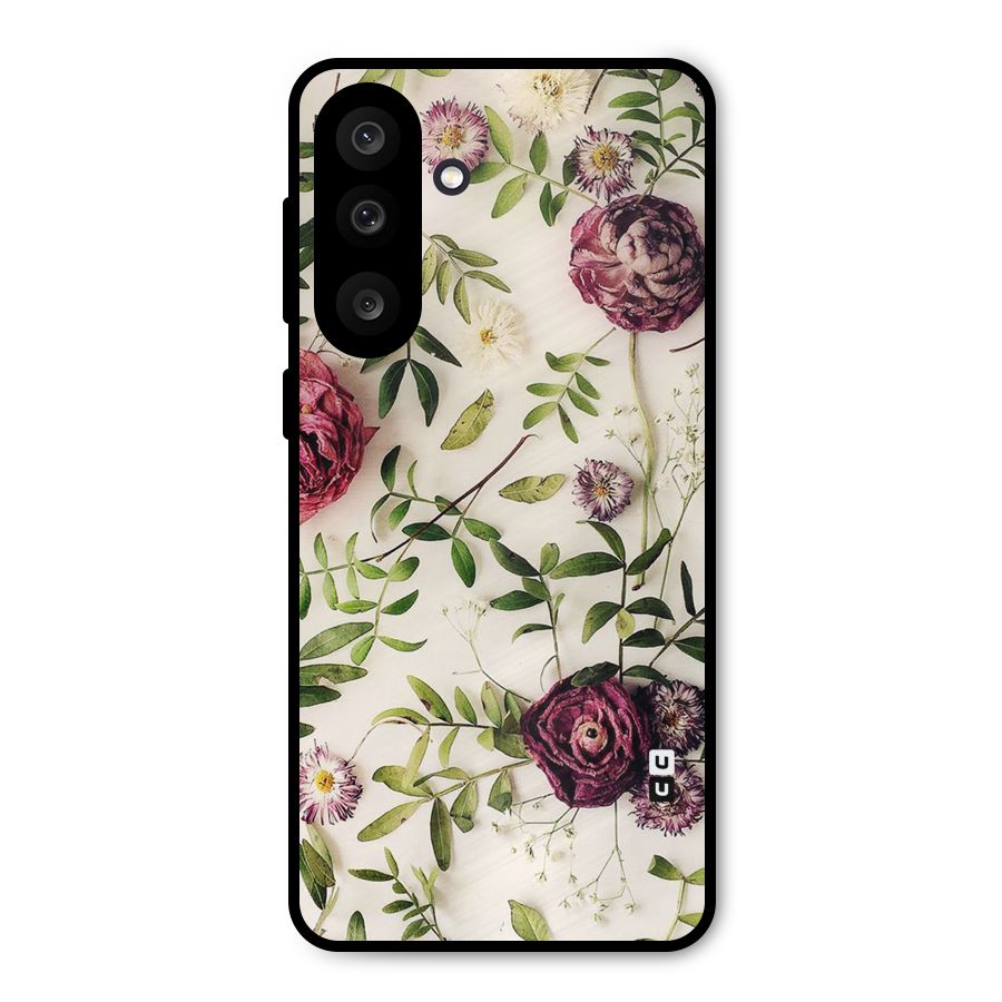 Vintage Rust Floral Metal Back Case for Galaxy M56