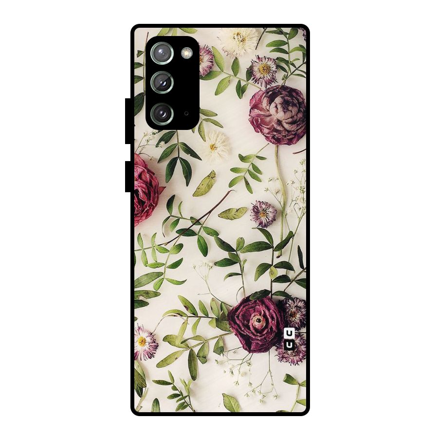 Vintage Rust Floral Metal Back Case for Galaxy Note 20