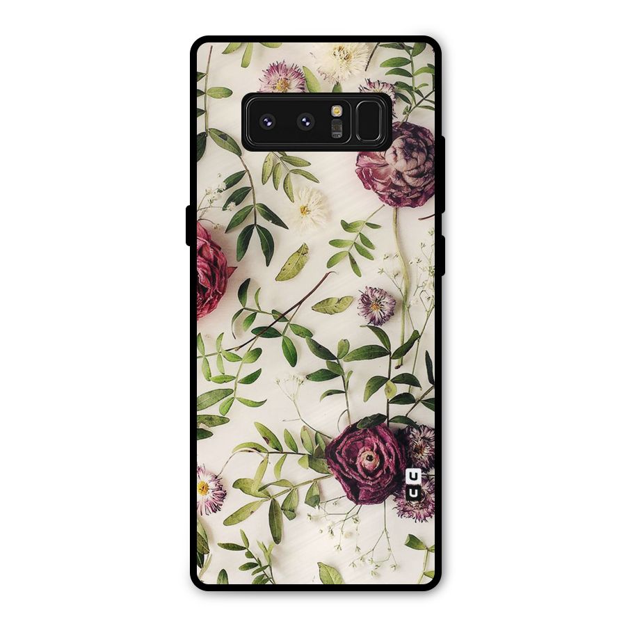Vintage Rust Floral Metal Back Case for Galaxy Note 8