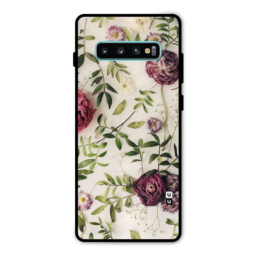 Vintage Rust Floral Metal Back Case for Galaxy S10 Plus