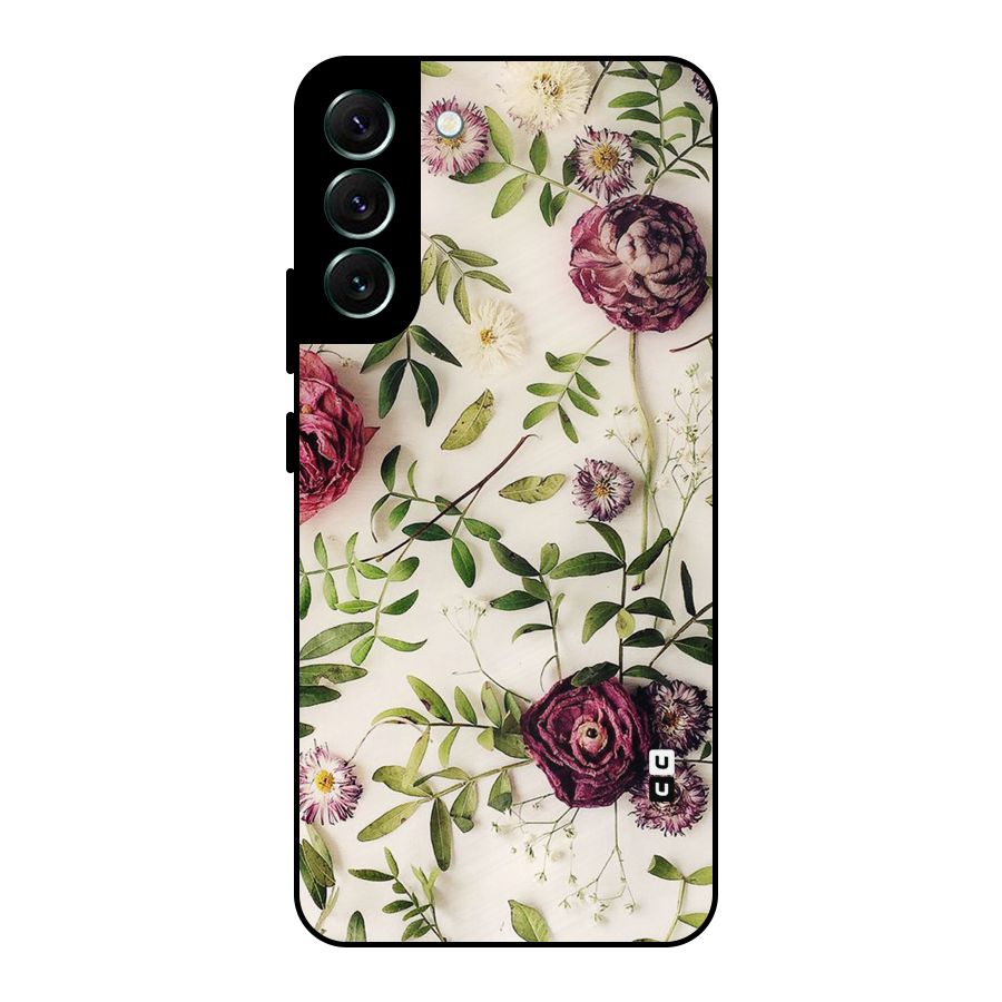 Vintage Rust Floral Metal Back Case for Galaxy S22 Plus 5G