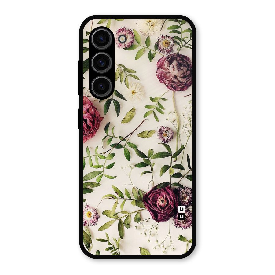 Vintage Rust Floral Metal Back Case for Galaxy S23