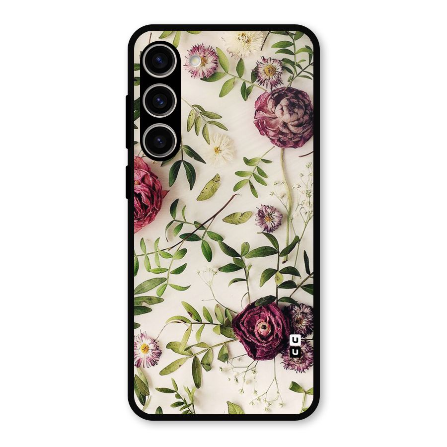 Vintage Rust Floral Metal Back Case for Galaxy S23 Plus