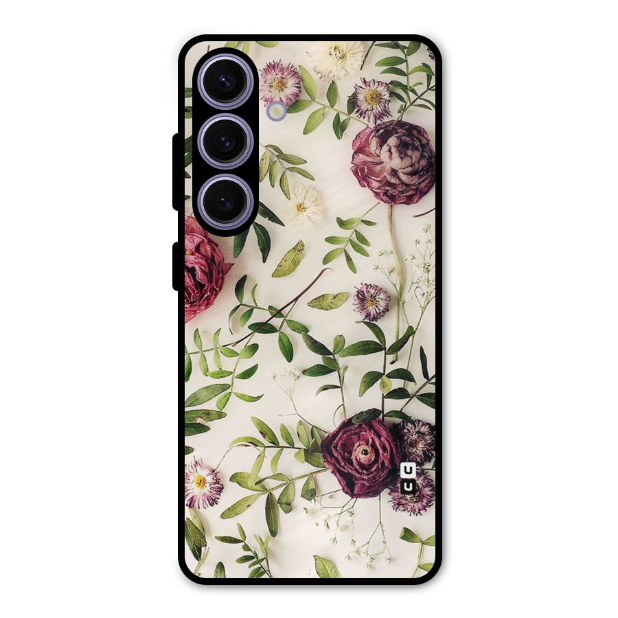 Vintage Rust Floral Metal Back Case for Galaxy S24