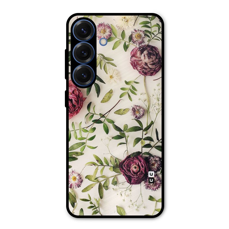 Vintage Rust Floral Metal Back Case for Galaxy S25
