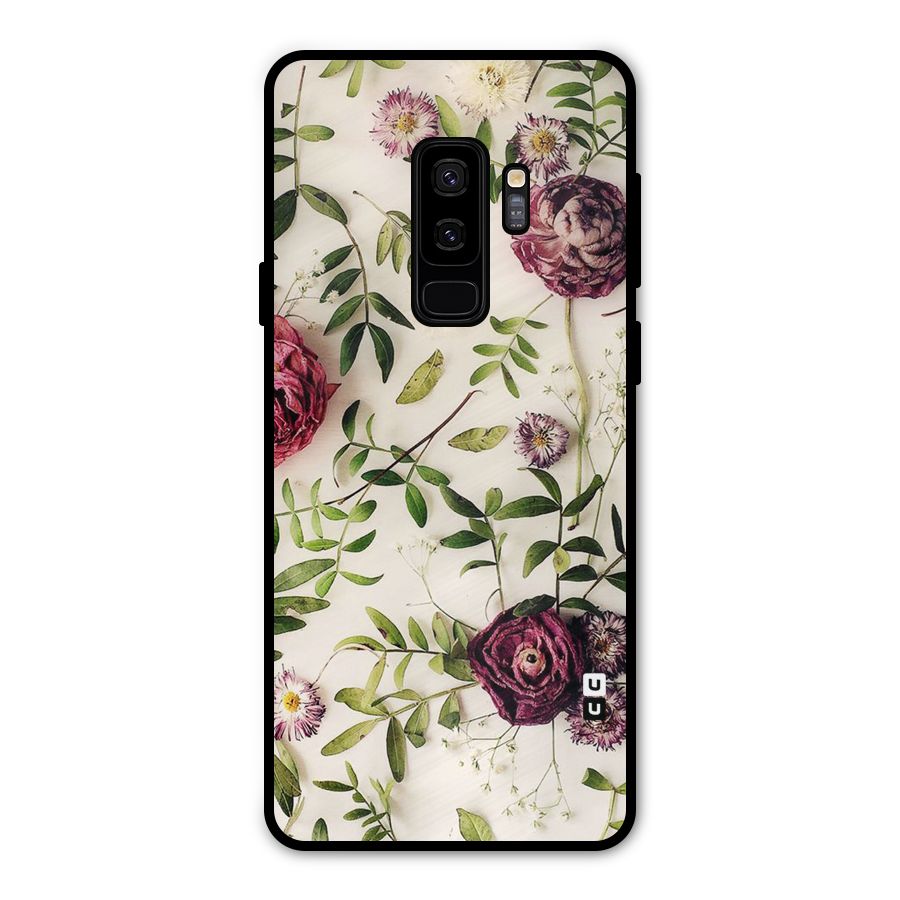 Vintage Rust Floral Metal Back Case for Galaxy S9 Plus