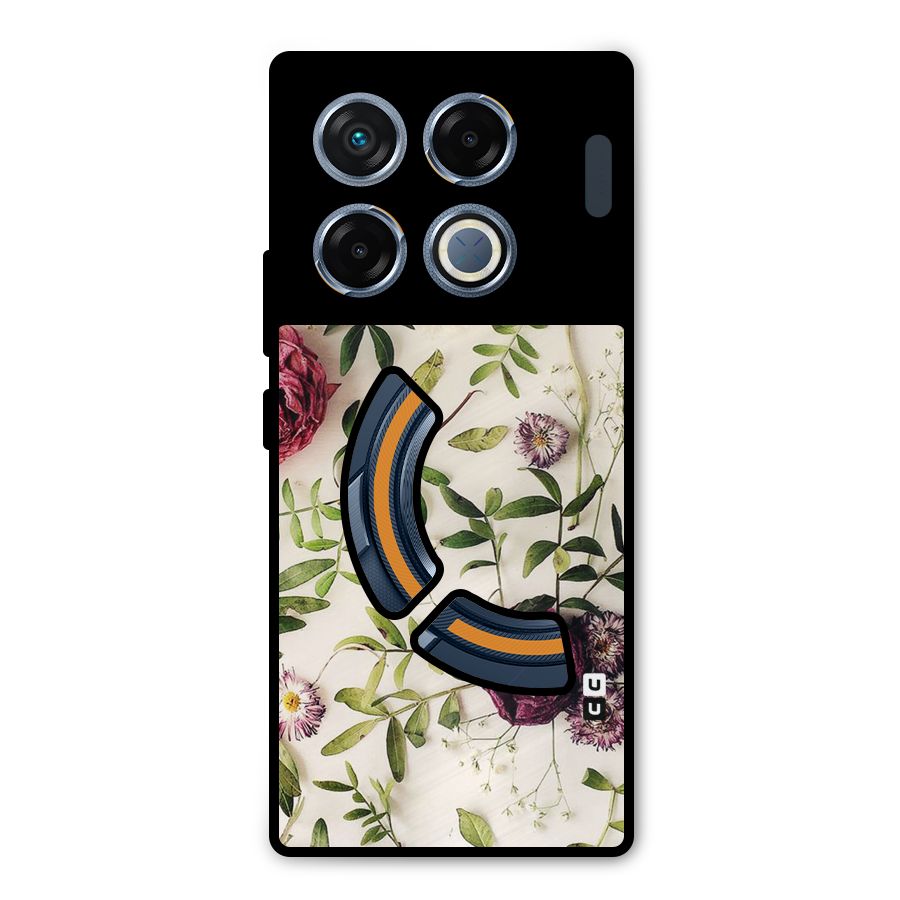 Vintage Rust Floral Metal Back Case for Infinix GT 20 Pro