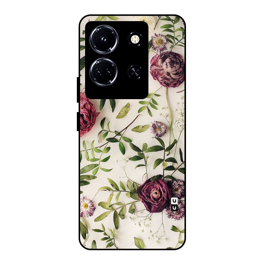 Vintage Rust Floral Metal Back Case for Infinix Note 30 5G