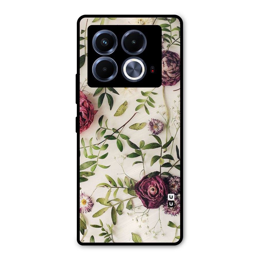 Vintage Rust Floral Metal Back Case for Infinix Note 40 5G