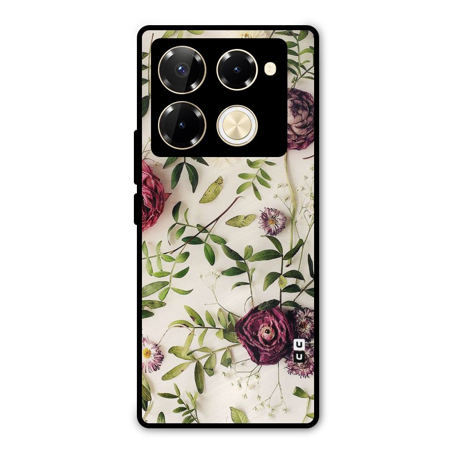 Vintage Rust Floral Metal Back Case for Infinix Note 40 Pro Plus