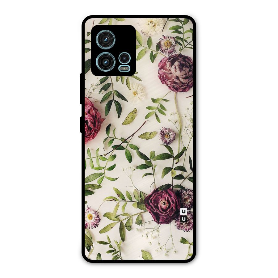 Vintage Rust Floral Metal Back Case for Moto G72