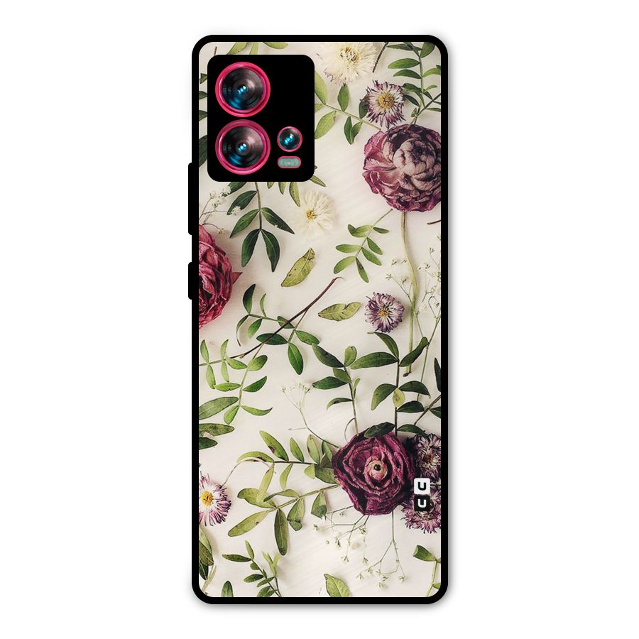 Vintage Rust Floral Metal Back Case for Motorola Edge 30 Fusion