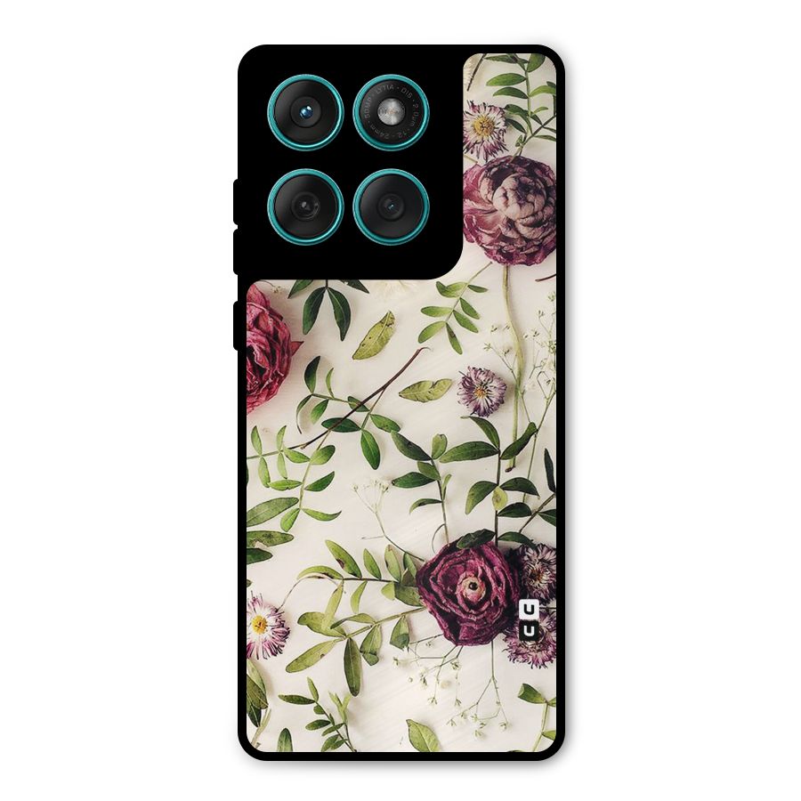 Vintage Rust Floral Metal Back Case for Motorola Edge 60 Fusion