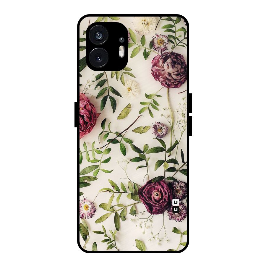Vintage Rust Floral Metal Back Case for Nothing Phone 2