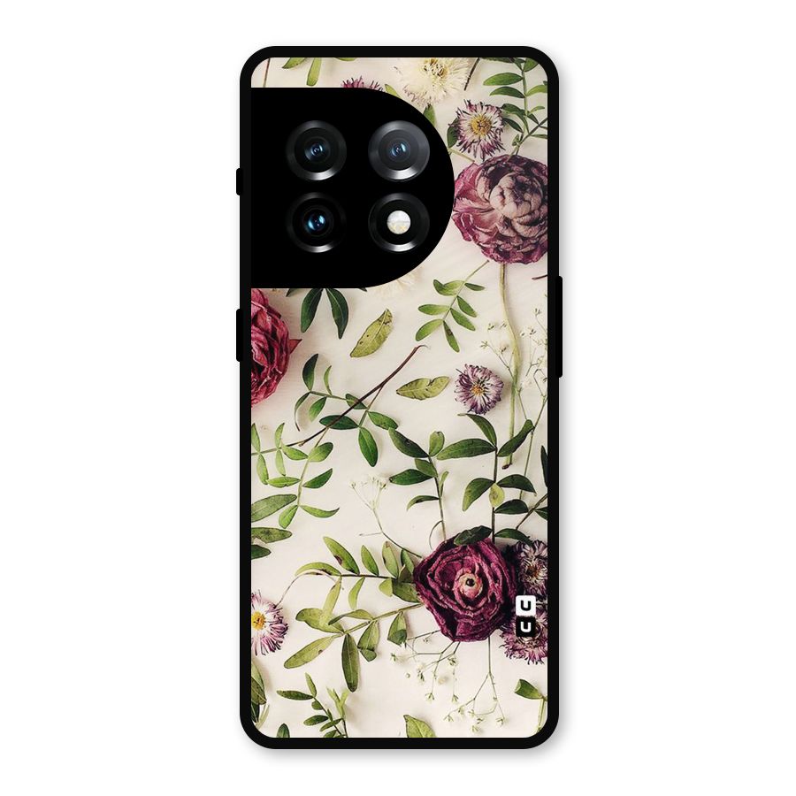 Vintage Rust Floral Metal Back Case for OnePlus 11