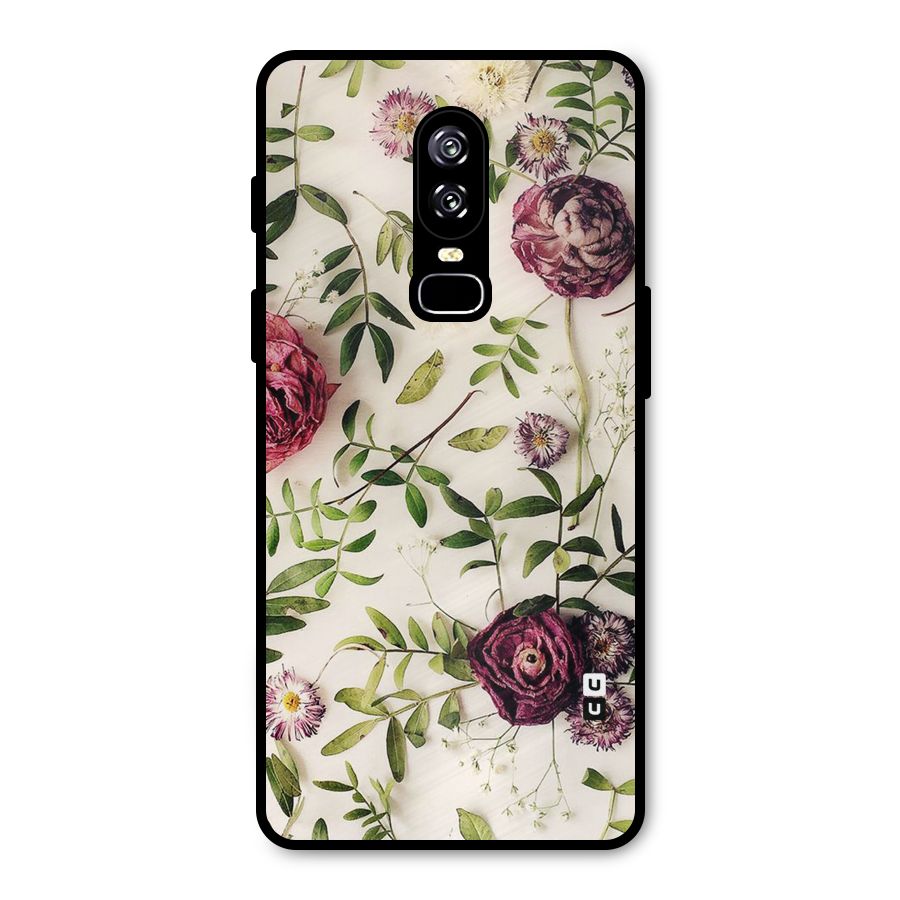 Vintage Rust Floral Metal Back Case for OnePlus 6