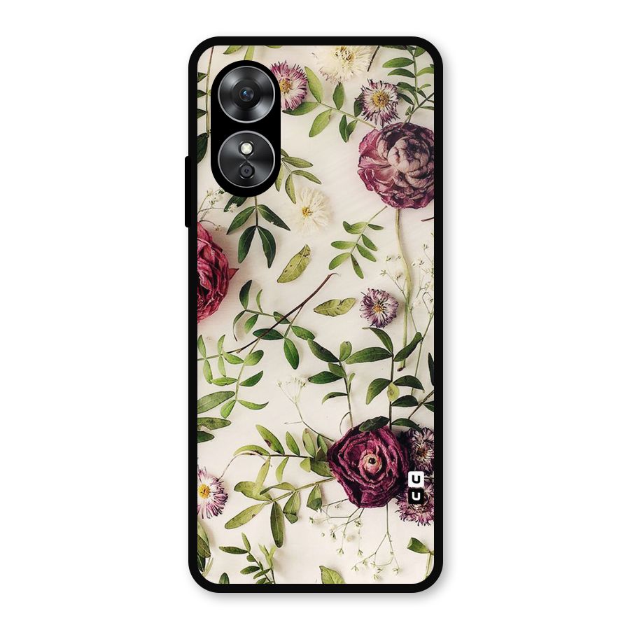 Vintage Rust Floral Metal Back Case for Oppo A17