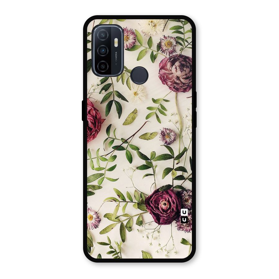 Vintage Rust Floral Metal Back Case for Oppo A53