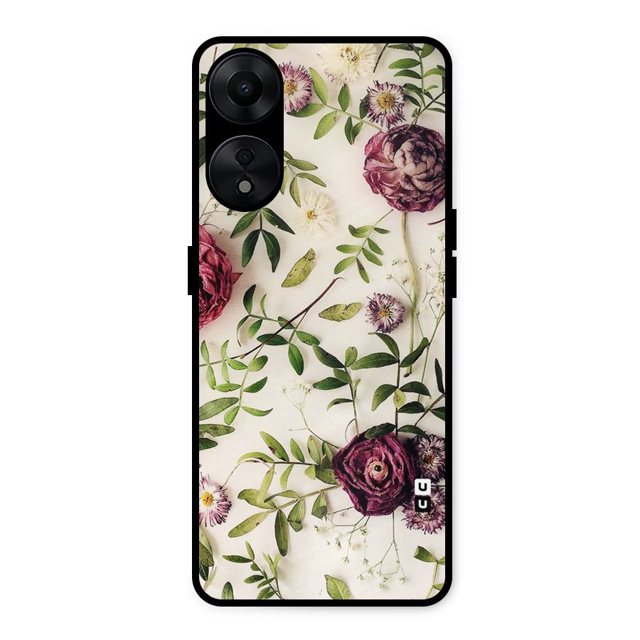 Vintage Rust Floral Metal Back Case for Oppo A78 5G