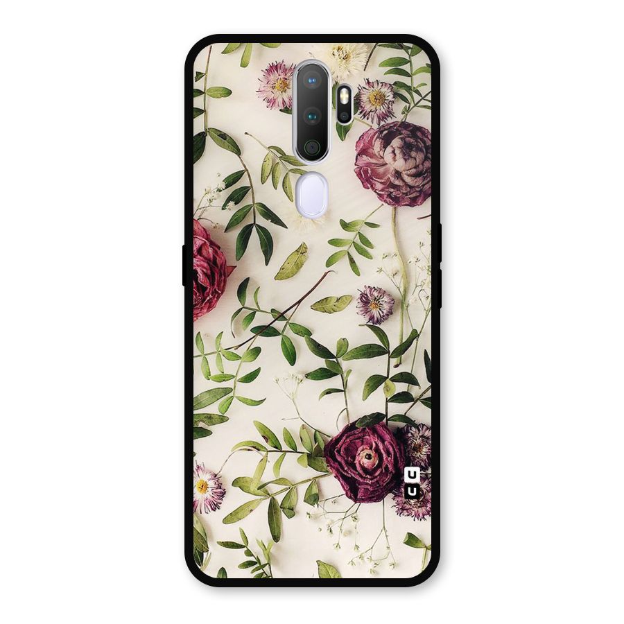 Vintage Rust Floral Metal Back Case for Oppo A9 (2020)