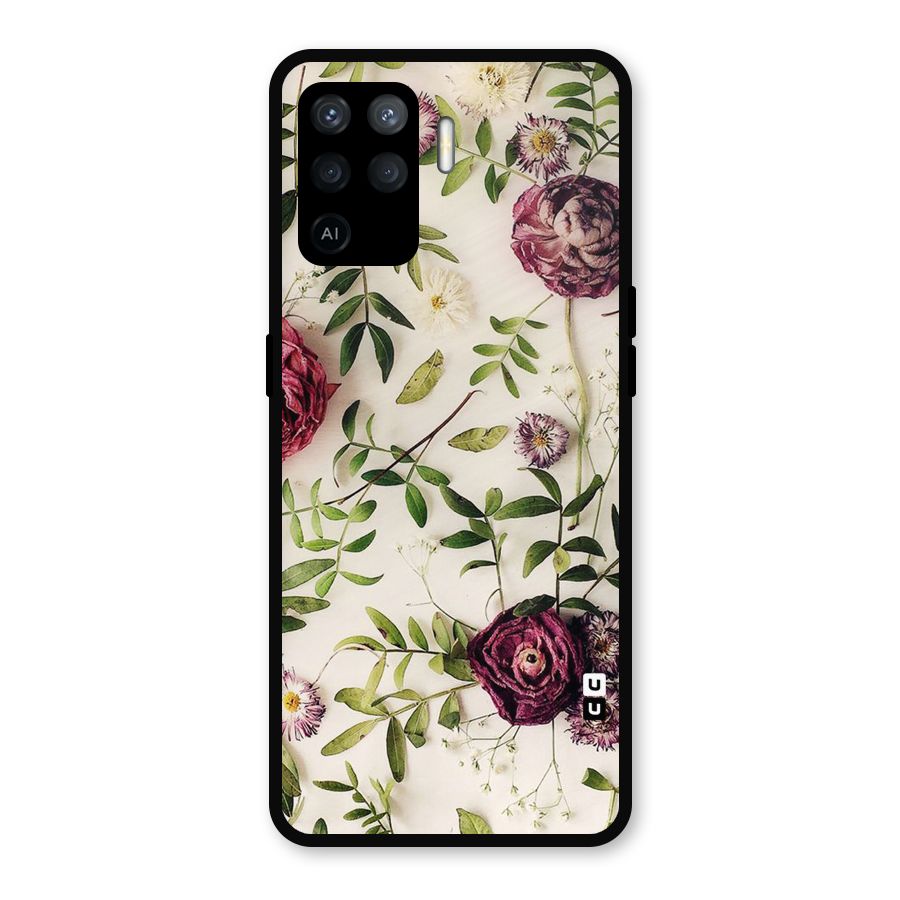 Vintage Rust Floral Metal Back Case for Oppo F19 Pro