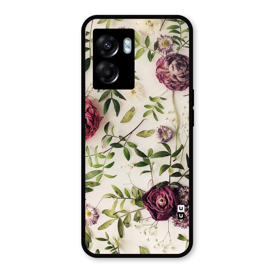 Vintage Rust Floral Metal Back Case for Oppo K10 (5G)