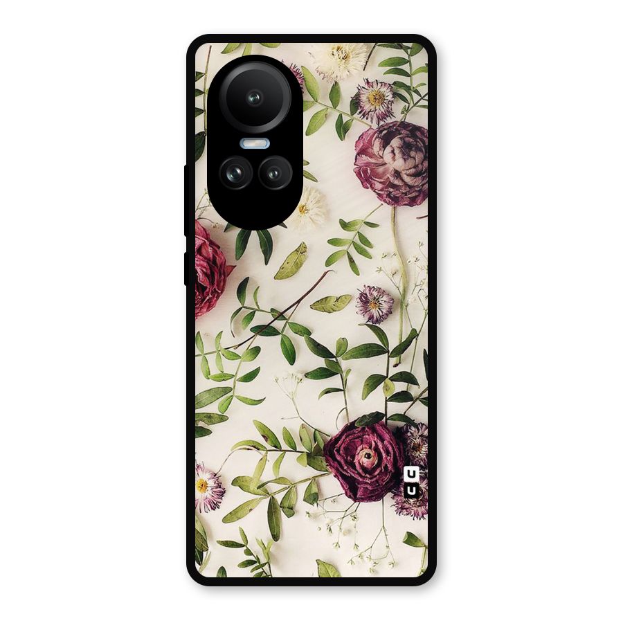 Vintage Rust Floral Metal Back Case for Oppo Reno10 Pro