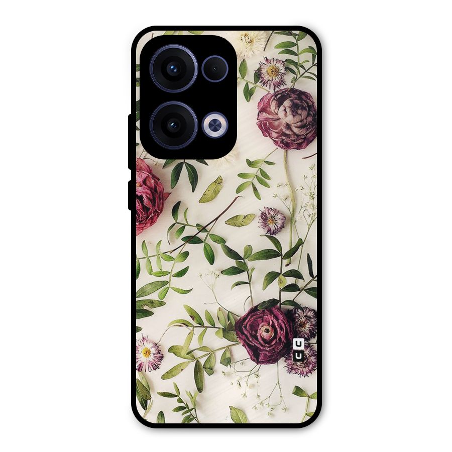 Vintage Rust Floral Metal Back Case for Oppo Reno13