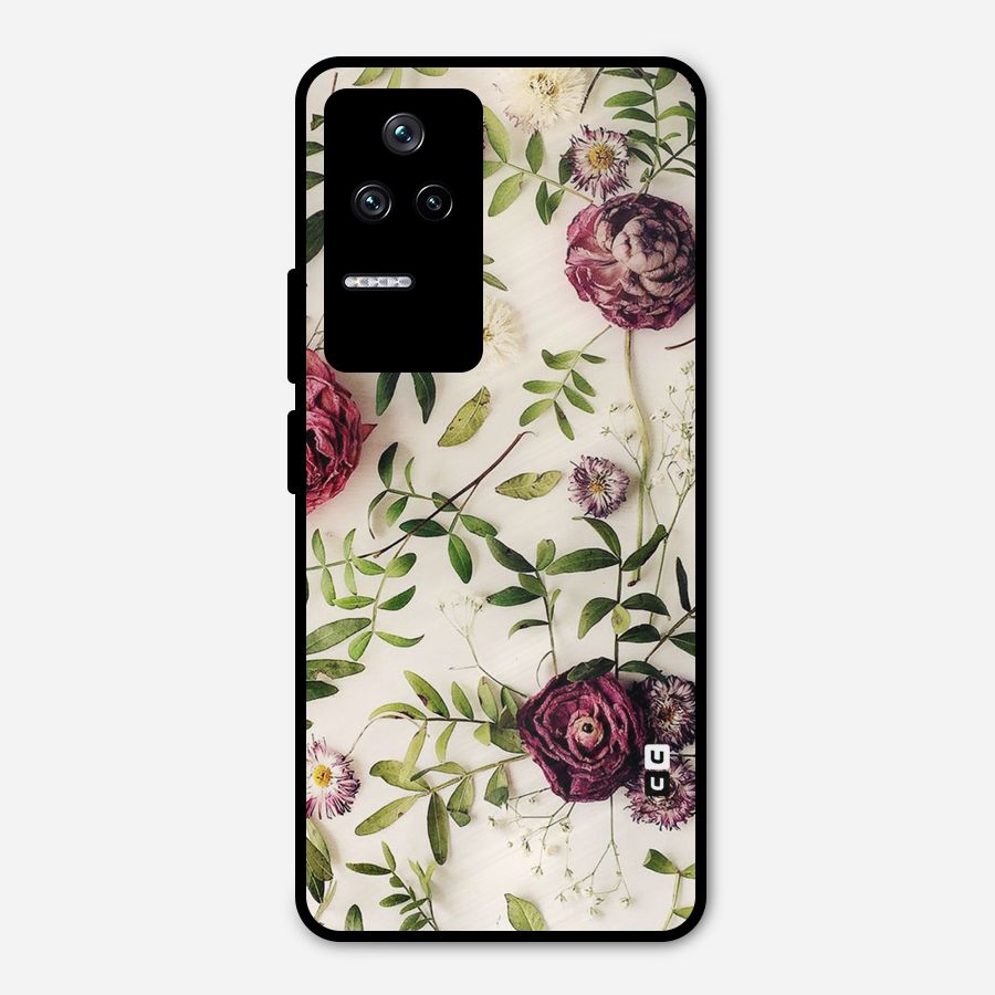 Vintage Rust Floral Metal Back Case for Poco F4 5G