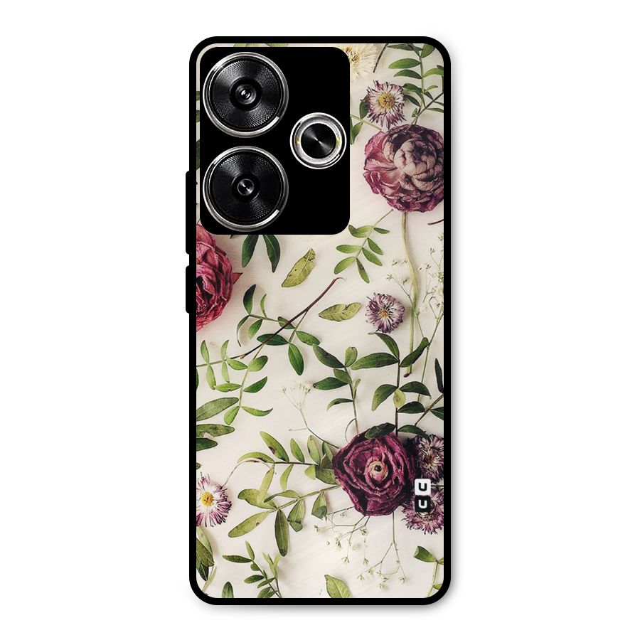Vintage Rust Floral Metal Back Case for Poco F6