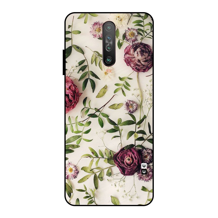 Vintage Rust Floral Metal Back Case for Poco X2