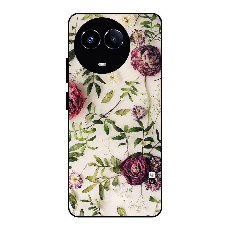 Vintage Rust Floral Metal Back Case for Realme Narzo 60X