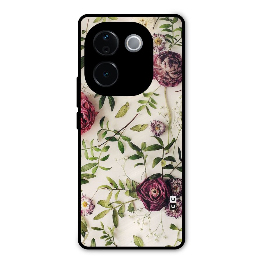 Vintage Rust Floral Metal Back Case for Vivo T3 Pro