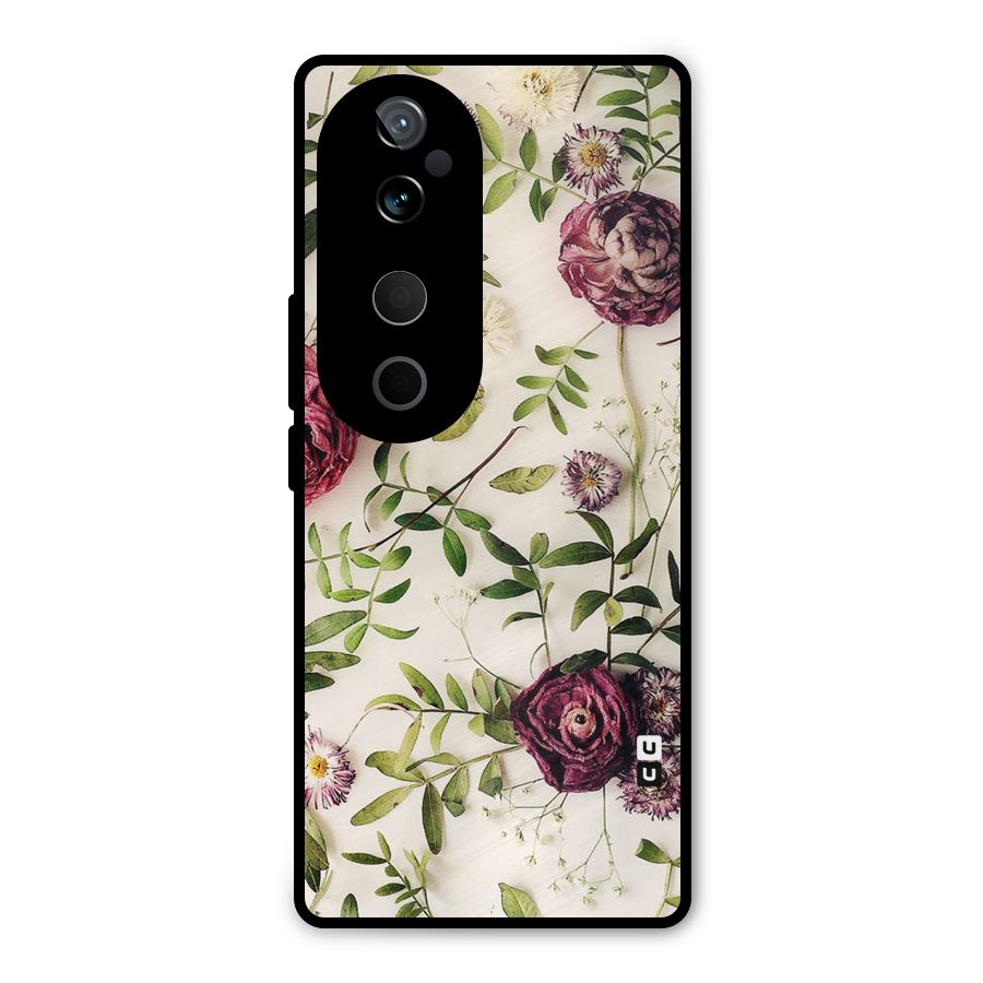 Vintage Rust Floral Metal Back Case for Vivo T3 Ultra