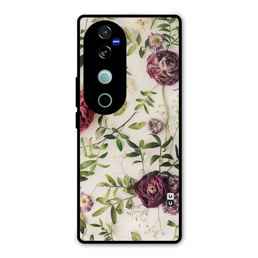 Vintage Rust Floral Metal Back Case for Vivo V40 Pro