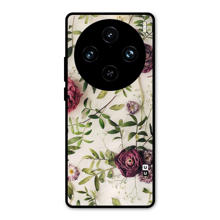 Vintage Rust Floral Metal Back Case for Vivo X100 Pro