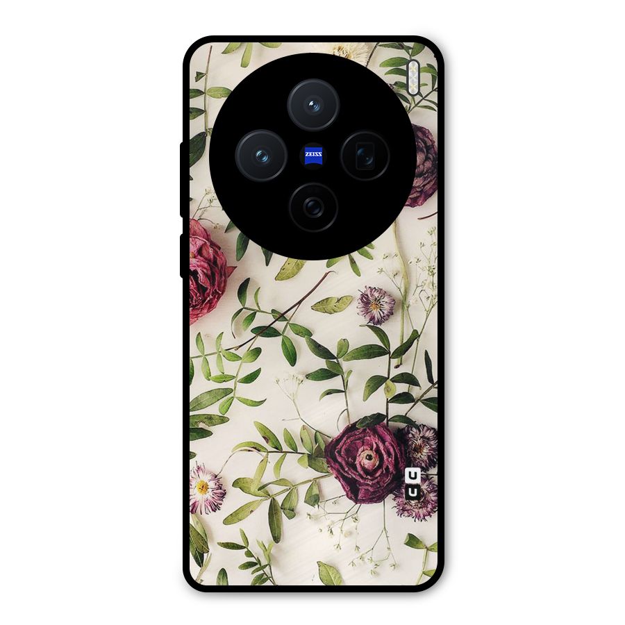 Vintage Rust Floral Metal Back Case for Vivo X200