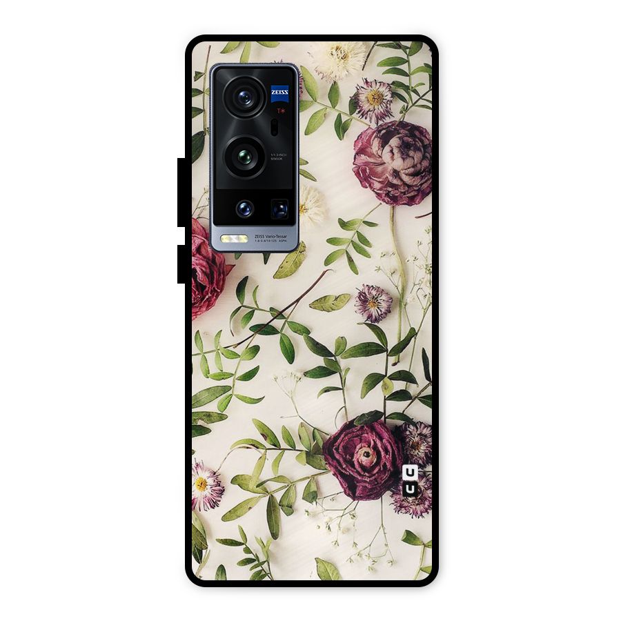 Vintage Rust Floral Metal Back Case for Vivo X60 Pro Plus