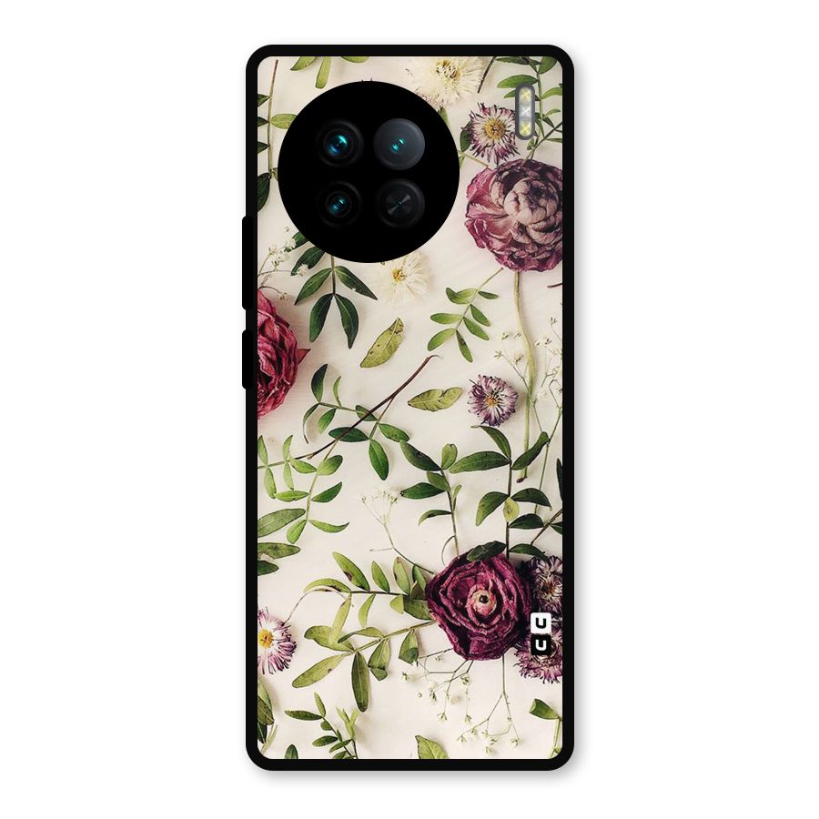 Vintage Rust Floral Metal Back Case for Vivo X90