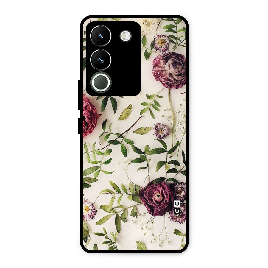 Vintage Rust Floral Metal Back Case for Vivo Y200