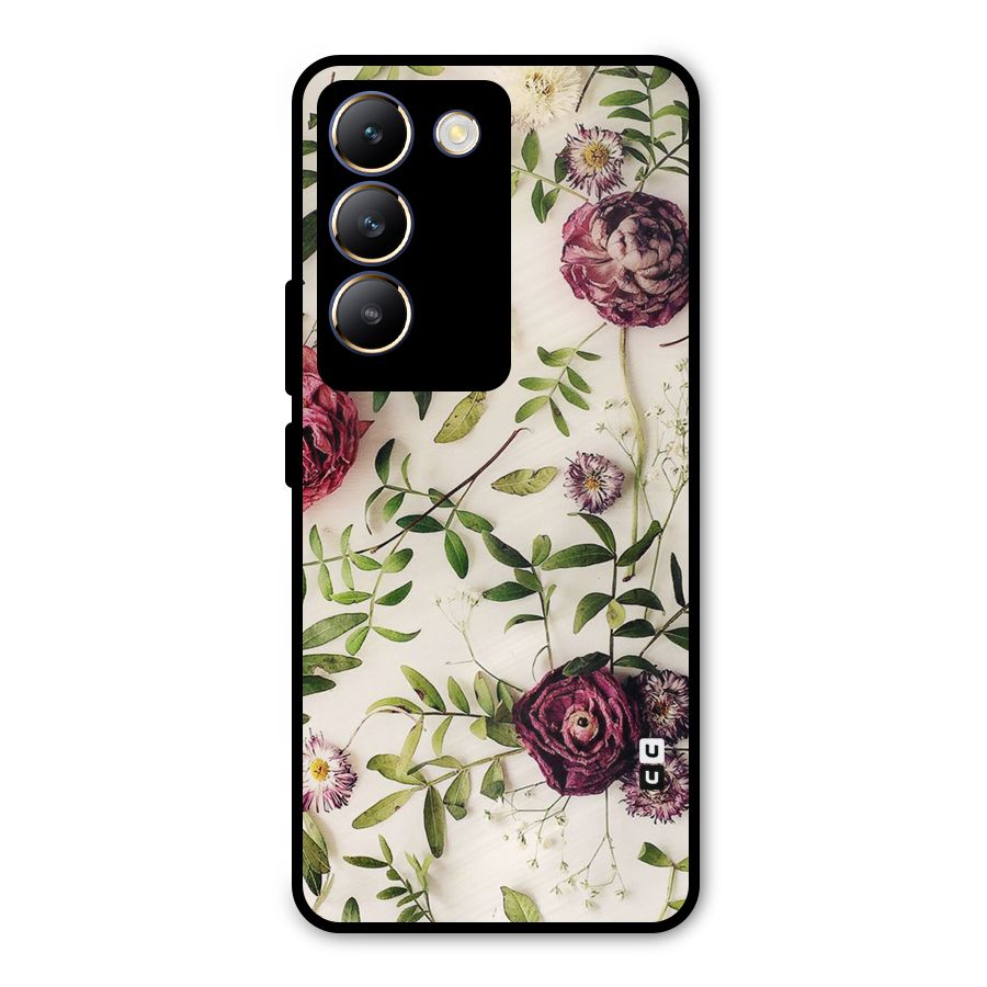 Vintage Rust Floral Metal Back Case for Vivo Y200e