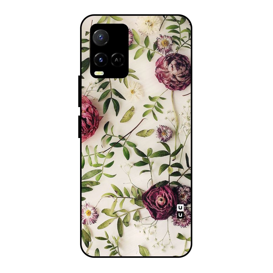 Vintage Rust Floral Metal Back Case for Vivo Y21A