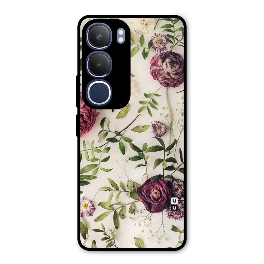 Vintage Rust Floral Metal Back Case for Vivo Y29