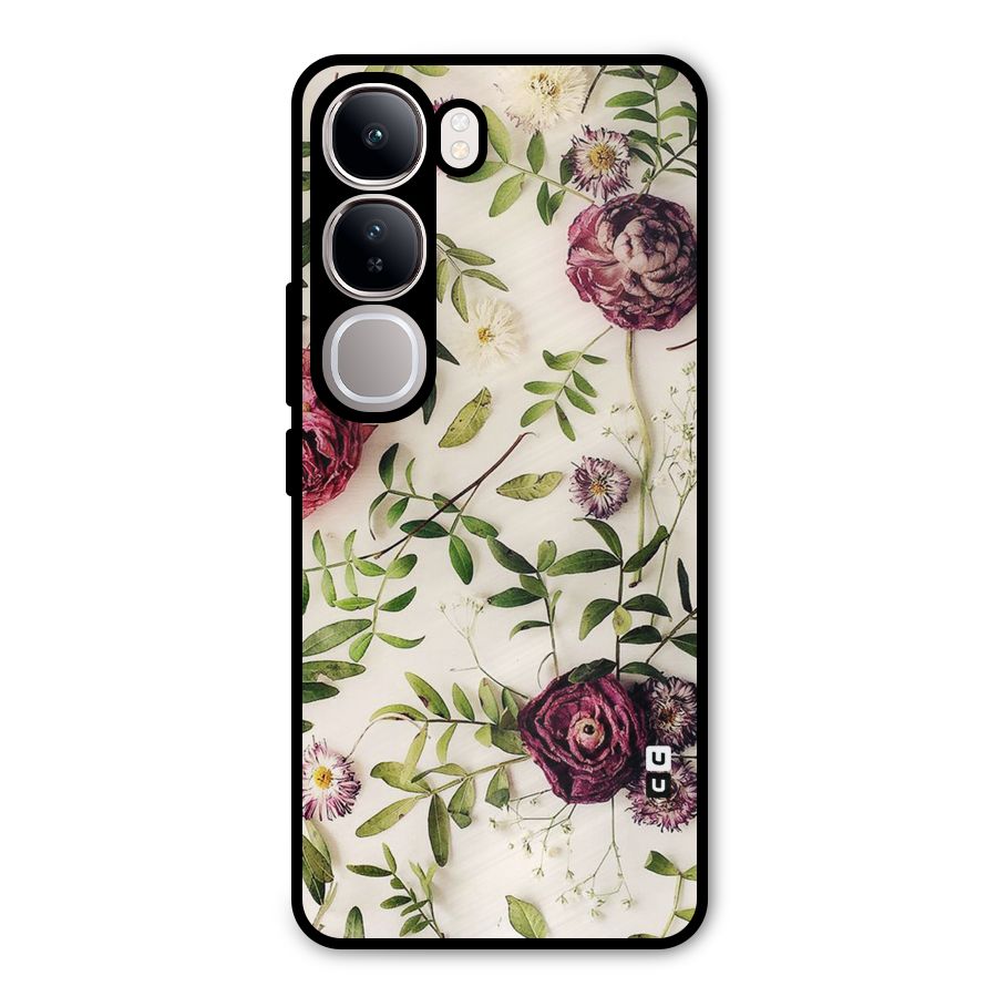 Vintage Rust Floral Metal Back Case for Vivo Y300