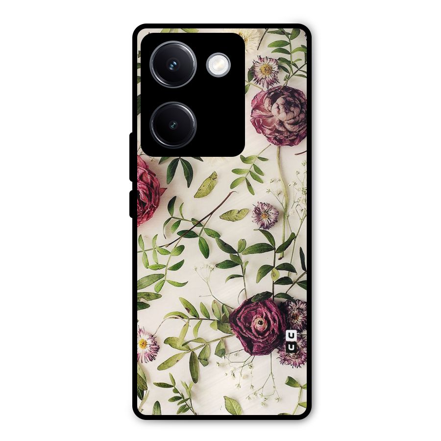 Vintage Rust Floral Metal Back Case for Vivo Y300 Plus