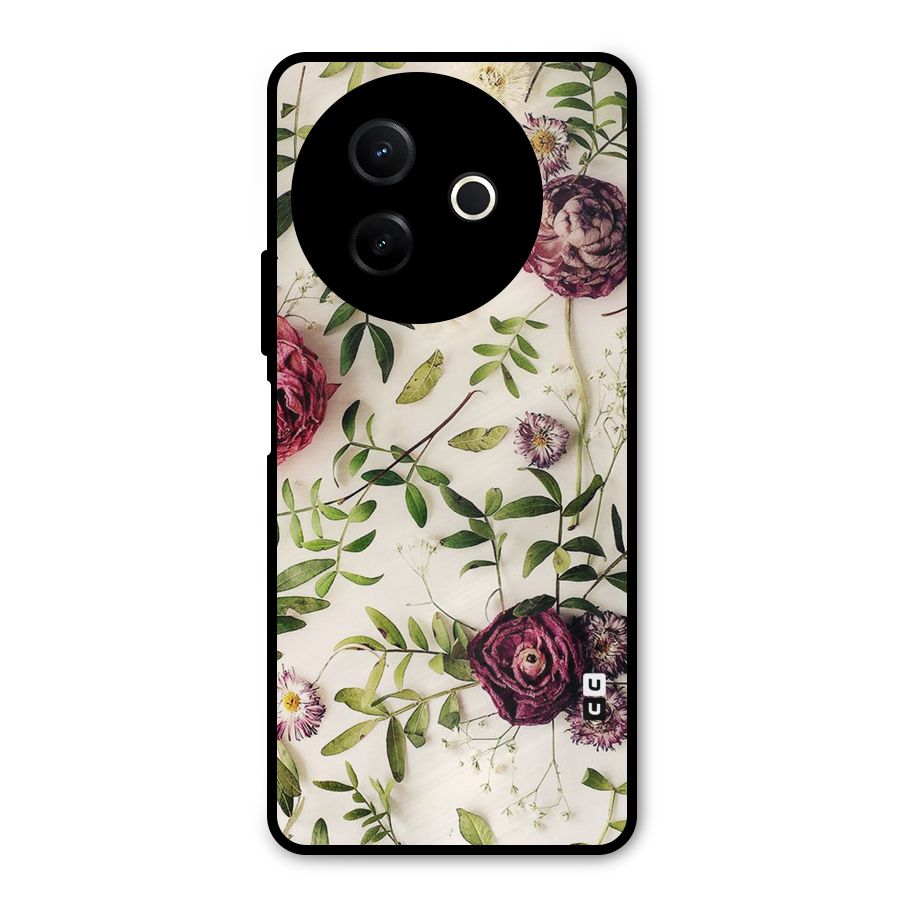 Vintage Rust Floral Metal Back Case for Vivo Y39