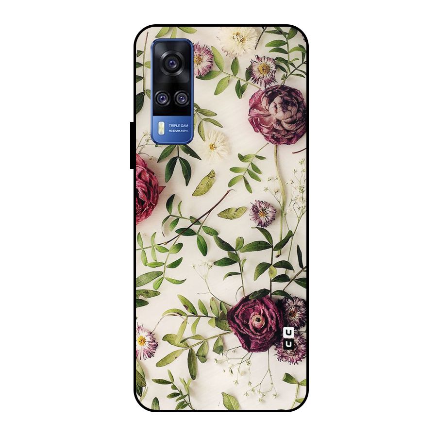 Vintage Rust Floral Metal Back Case for Vivo Y51