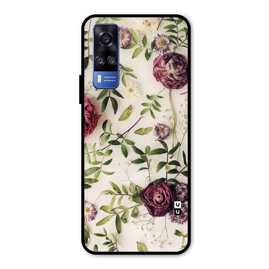 Vintage Rust Floral Metal Back Case for Vivo Y51A