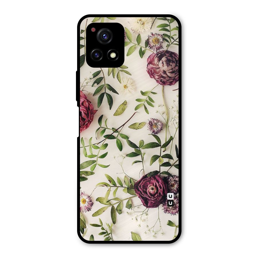 Vintage Rust Floral Metal Back Case for Vivo Y72 5G
